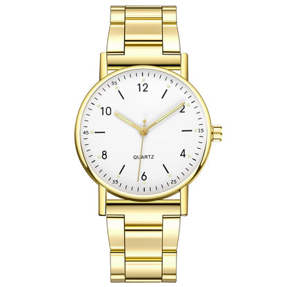 Orologio cinturino acciaio luminoso al quarzo