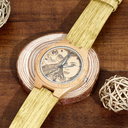 Orologio in bambù con foto