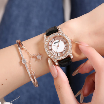 Orologio da donna con diamanti e numeri romani