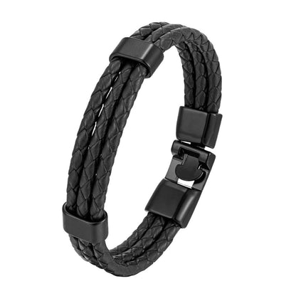 Bracciale pelle intrecciata