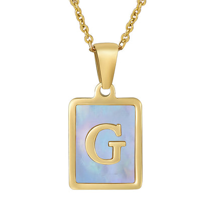 Collana titanio con lettera e conchiglia