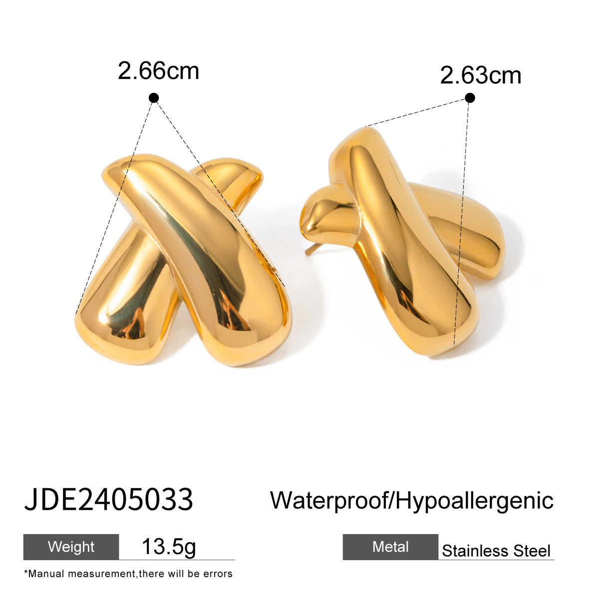 Orecchini croce oro 18K