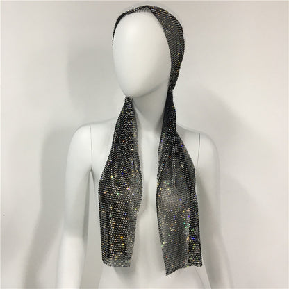 Fascia per capelli elastica con strass