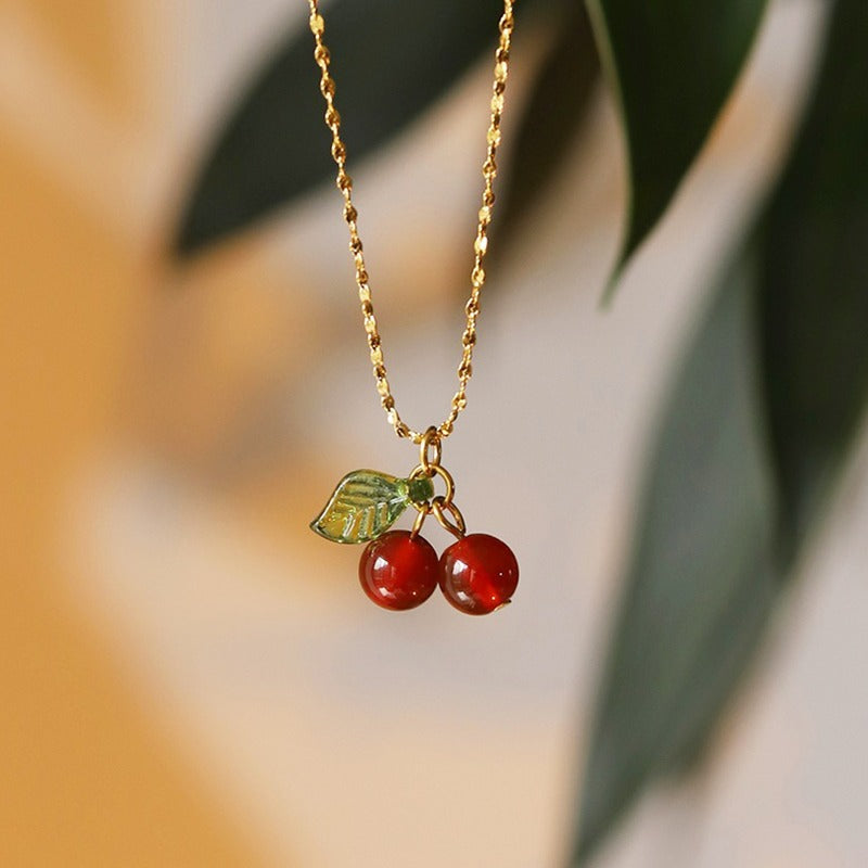 Collana ciliegia e mirtillo
