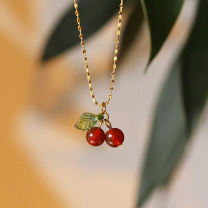 Collana ciliegia e mirtillo