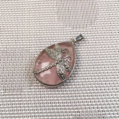 Collana libellula cristalli e gocce