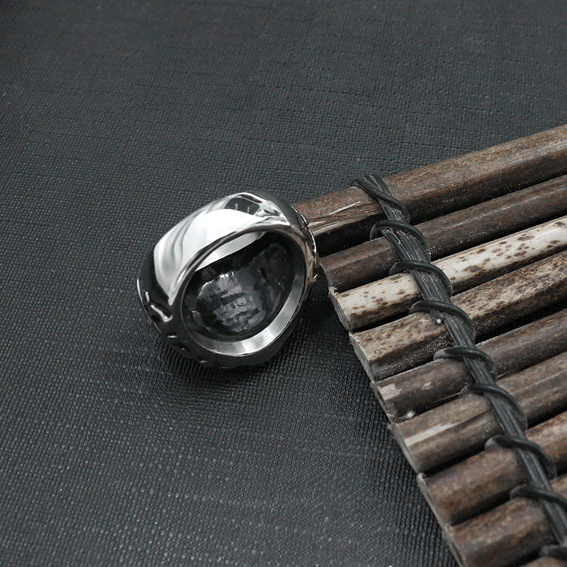 Anello titanio croce vintage