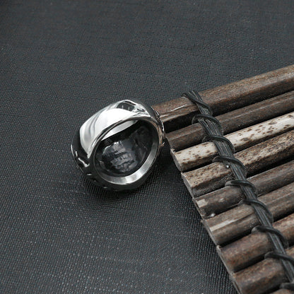 Anello titanio croce vintage