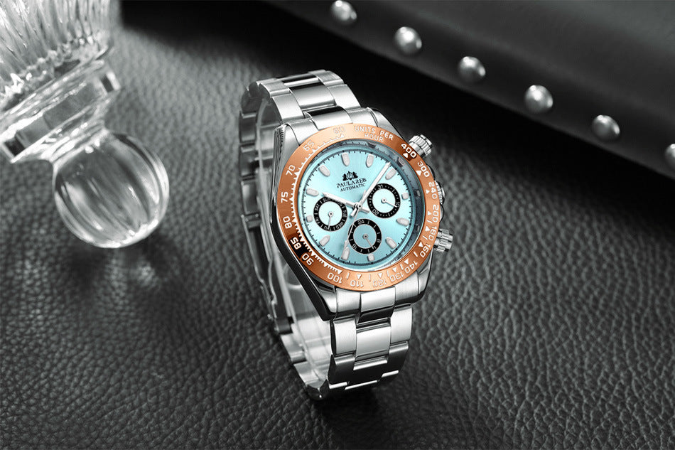 Orologio uomo meccanico acciaio blu