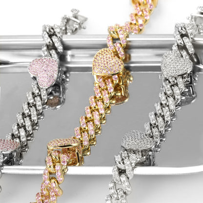 Cavigliera cuore zircone