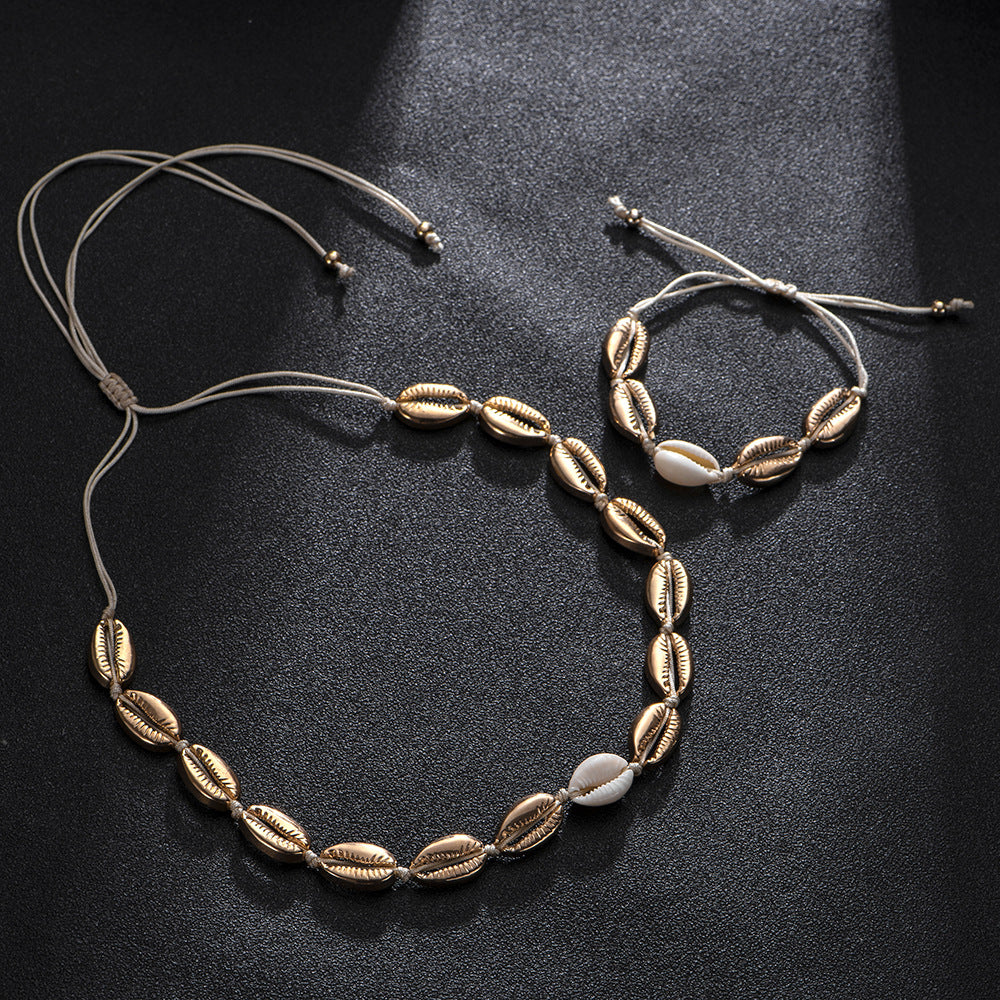 Collana conchiglia nodi