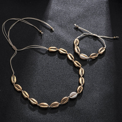 Collana conchiglia nodi
