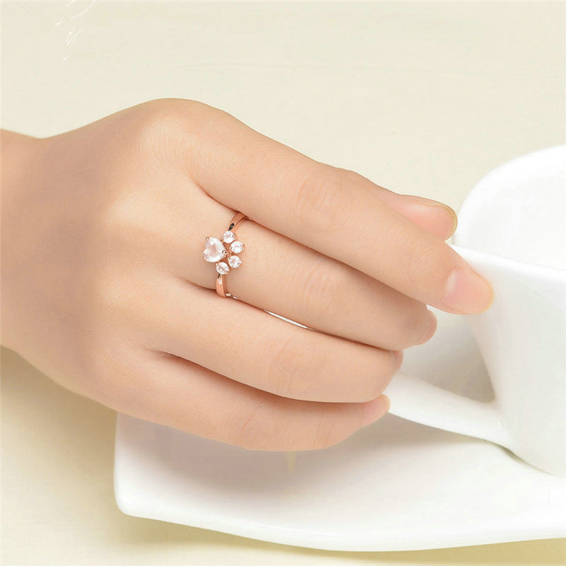 Anello impronte oro rosa