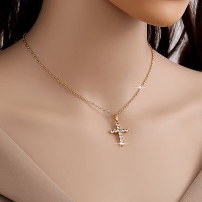 Collana croce dorata placcata oro