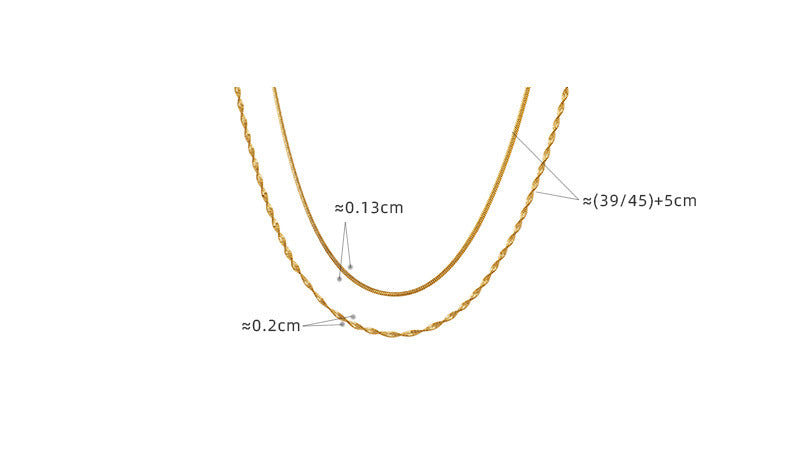 Collana doppio strato titanio a serpente