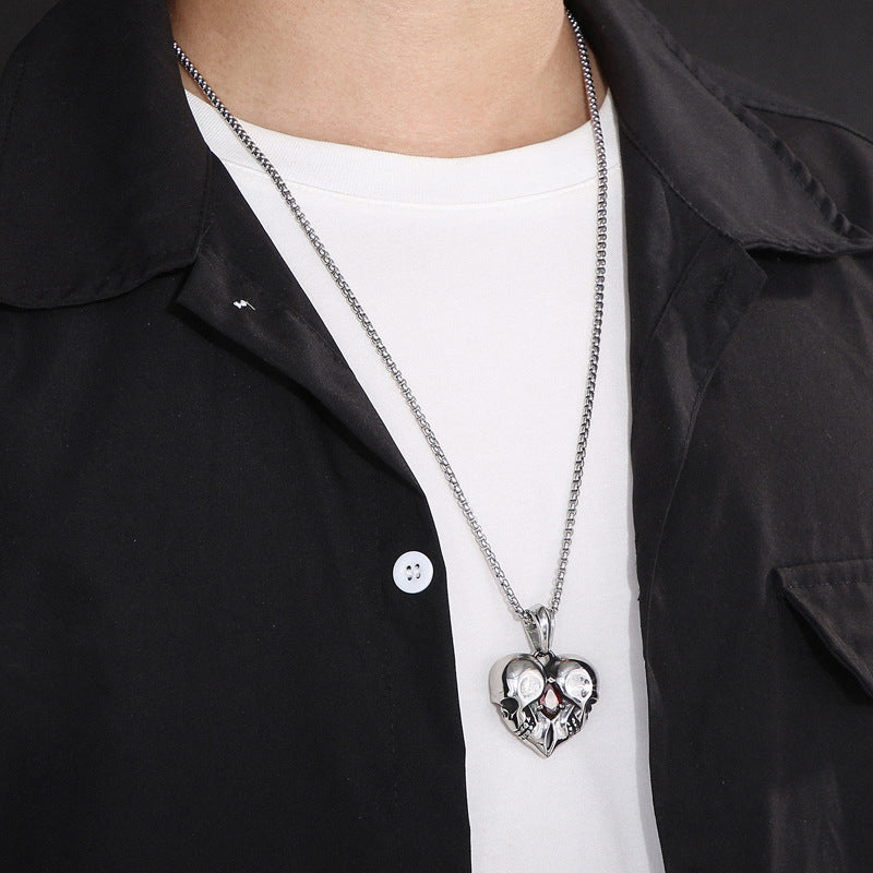 Pendente cuore teschio