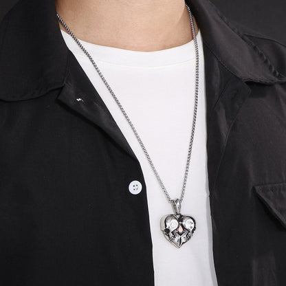 Pendente cuore teschio