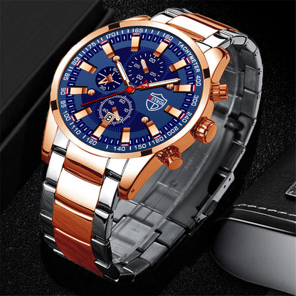 Orologio uomo acciaio luminoso