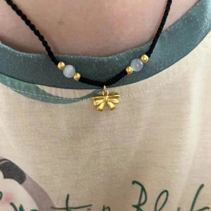 Collana fiocco intrecciata oro