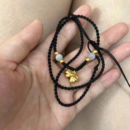 Collana fiocco intrecciata oro