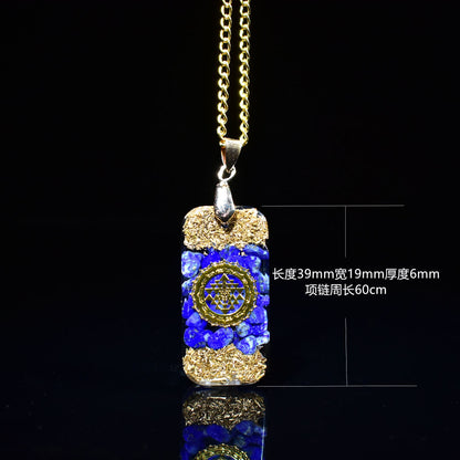 Collana pendente resina cristalli