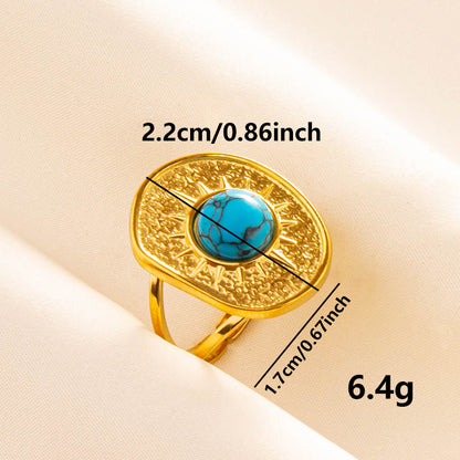Anello geometrico retrò acciaio inox