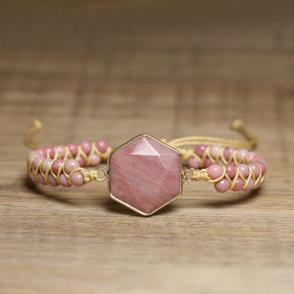 Bracciale pietre naturali intrecciato