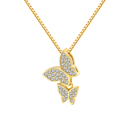 Collana farfalle doppie placcata oro