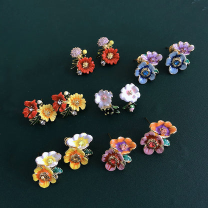 Orecchini fiori dipinti a mano