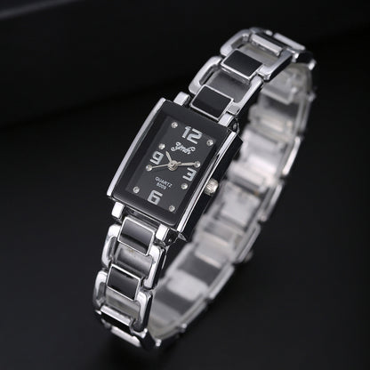 Orologio braccialetto quadrato diamantato