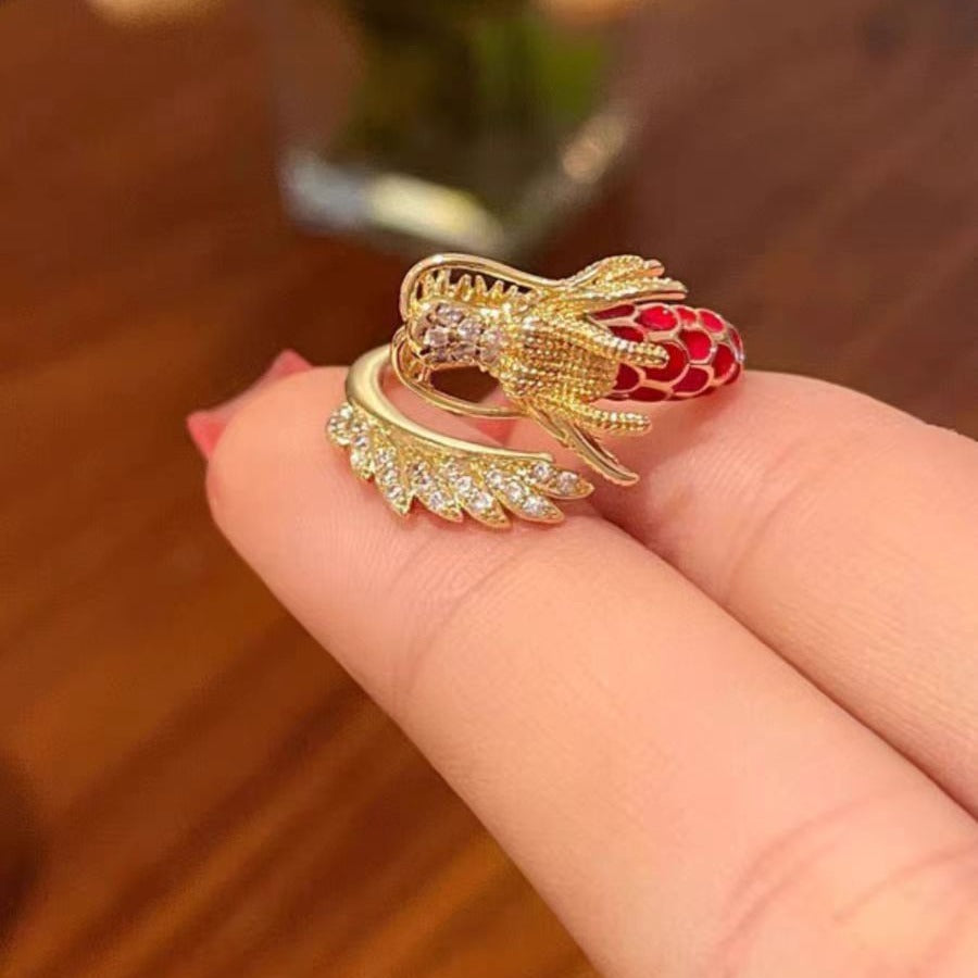 Anello aperto drago zodiaco