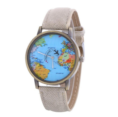 Orologio da donna tema aereo cinturino denim