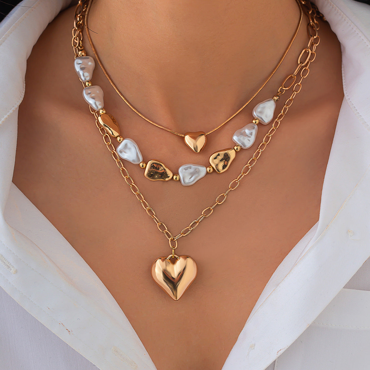 Collana pendente cuore irregolare