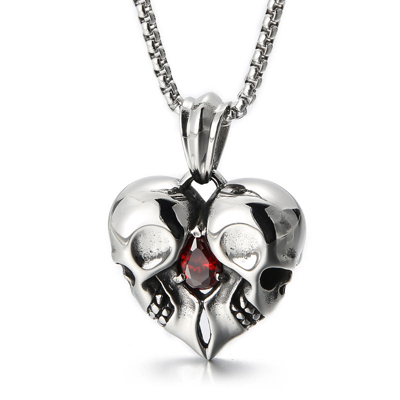 Pendente cuore teschio