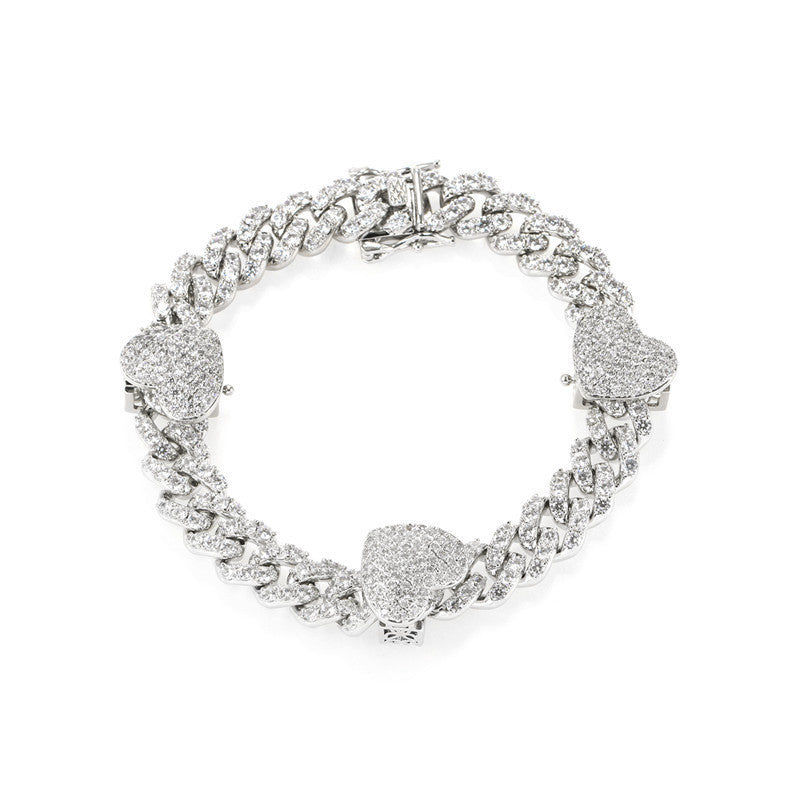 Cavigliera cuore zircone