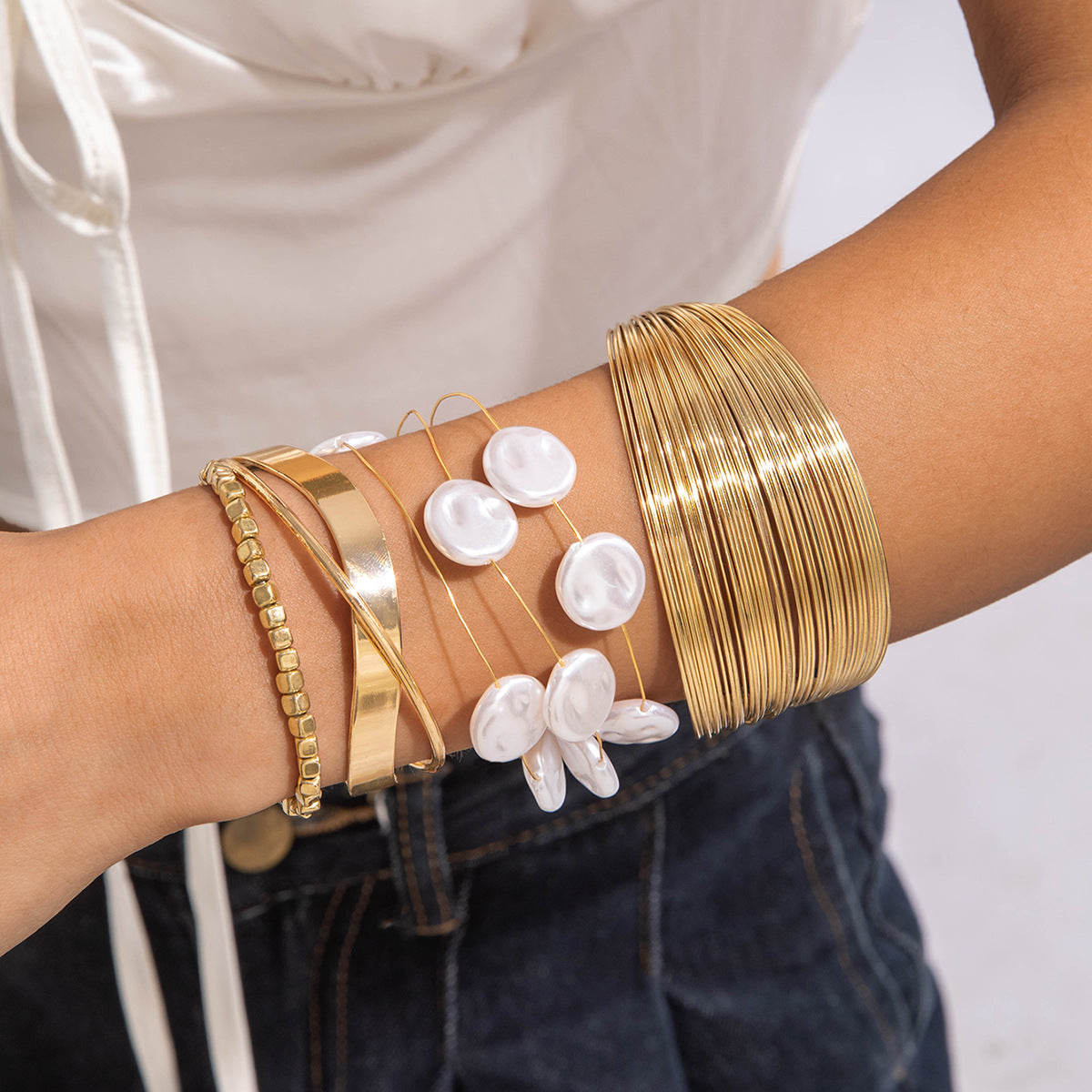 Bracciale geometrico multistrato