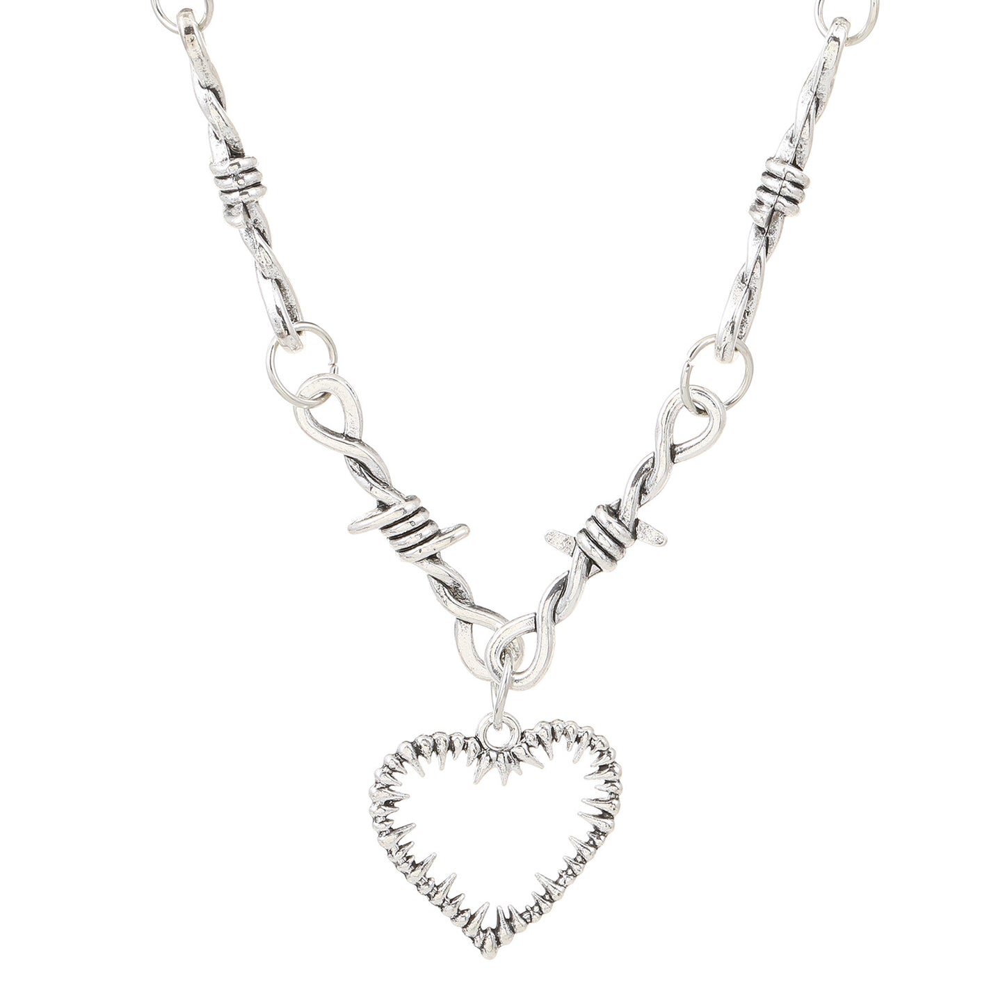 Collana cuore gotico con spine
