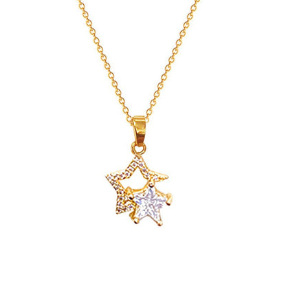Collana stella zirconi acciaio titanio