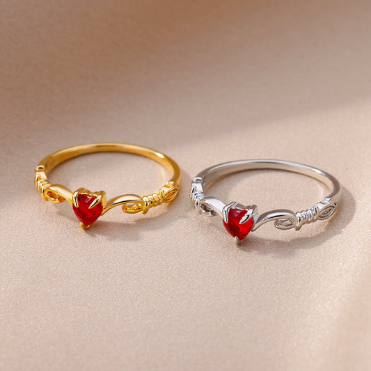Anello cuore zirconi