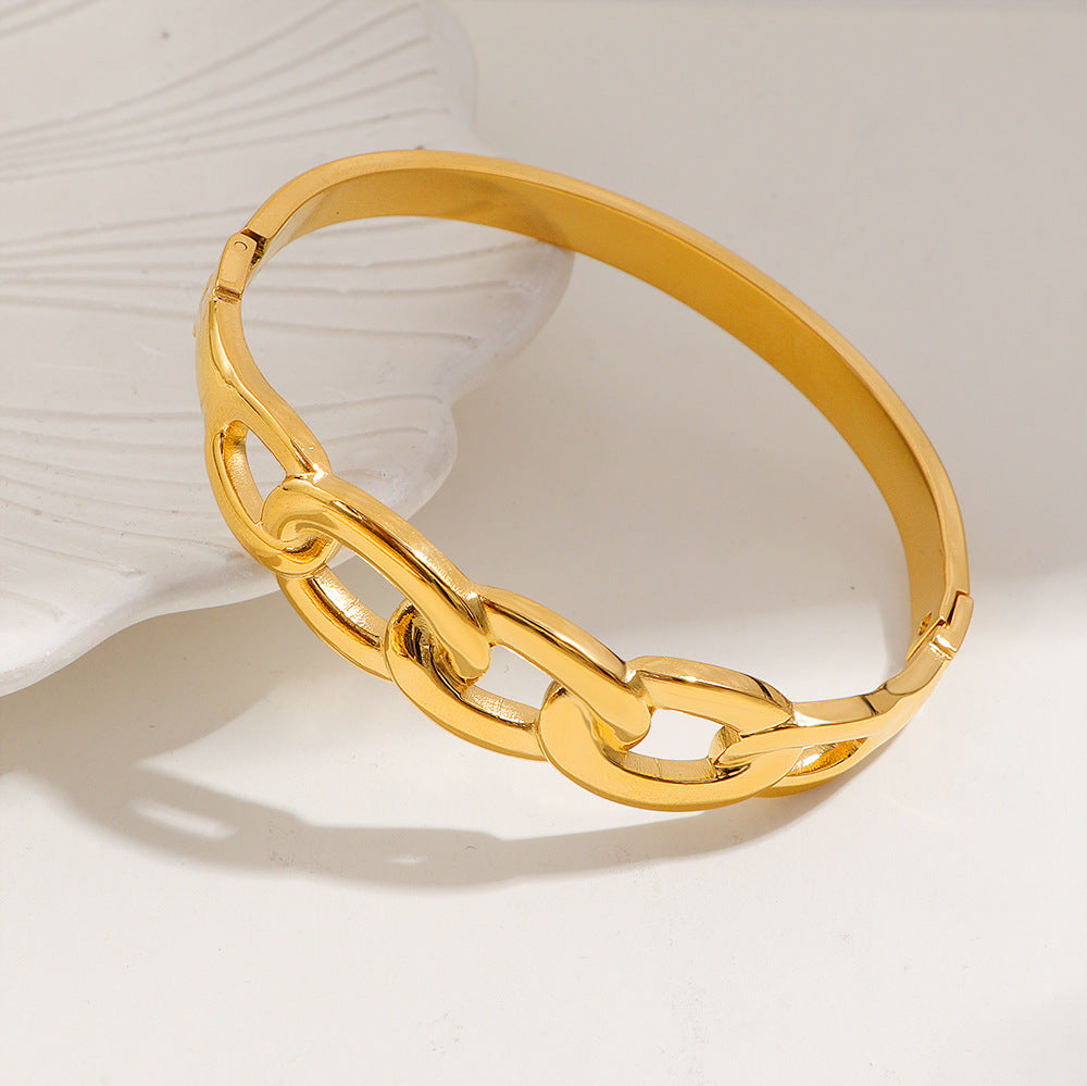 Bracciale acciaio titanio con fibbia