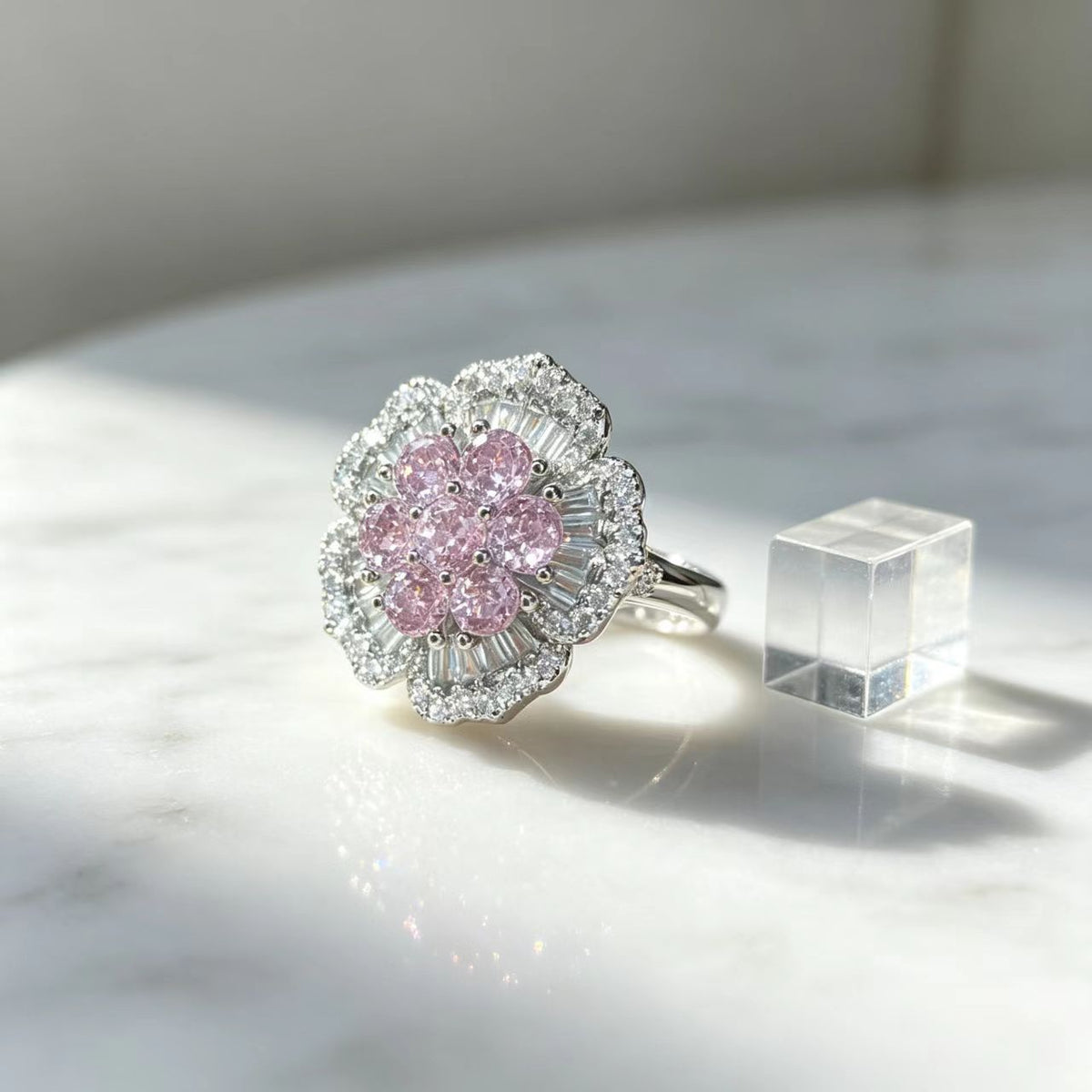 Anello fiore tridimensionale