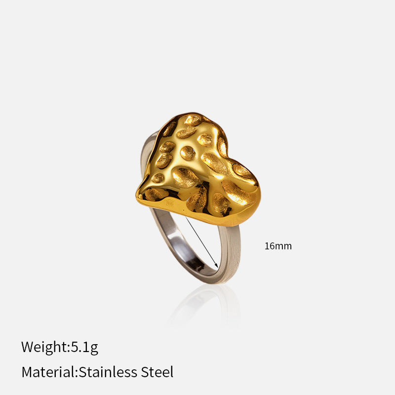 Anello color-block in acciaio