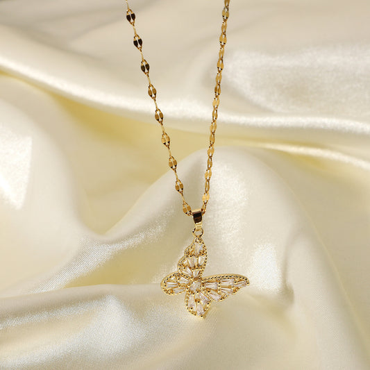 Collana Farfalla Zircone Diamante