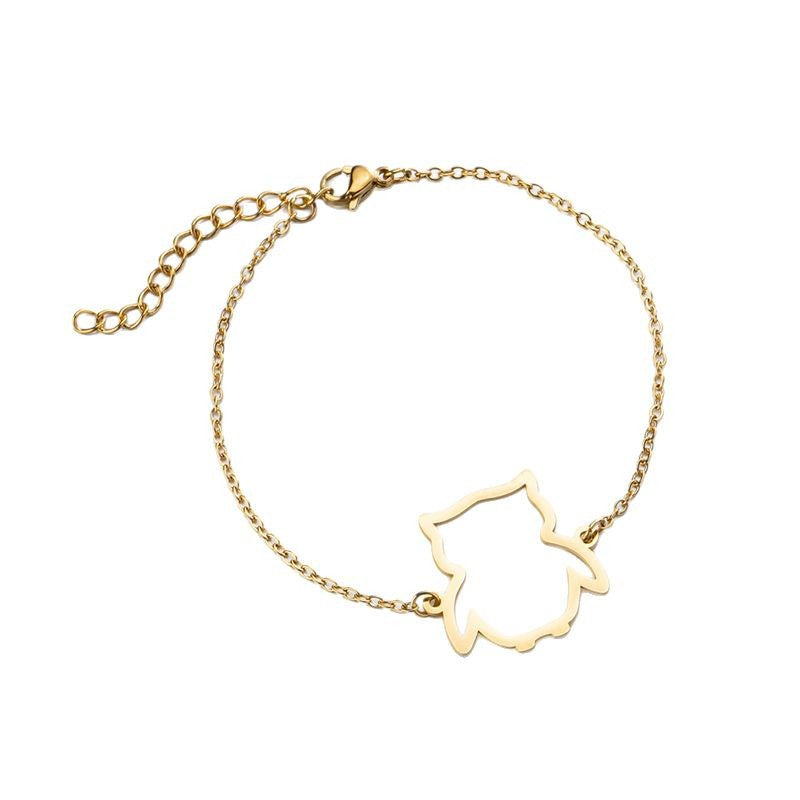 Bracciale con Pendente Gufo Traforato