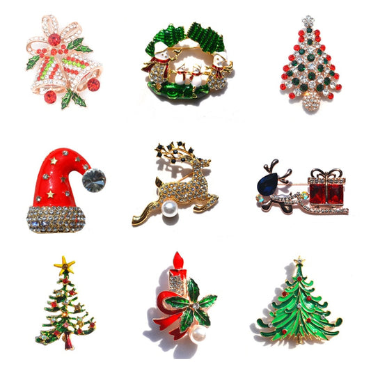 Spilla cristalli natalizi