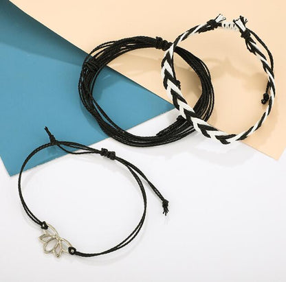 Bracciale Loto Corda Nera