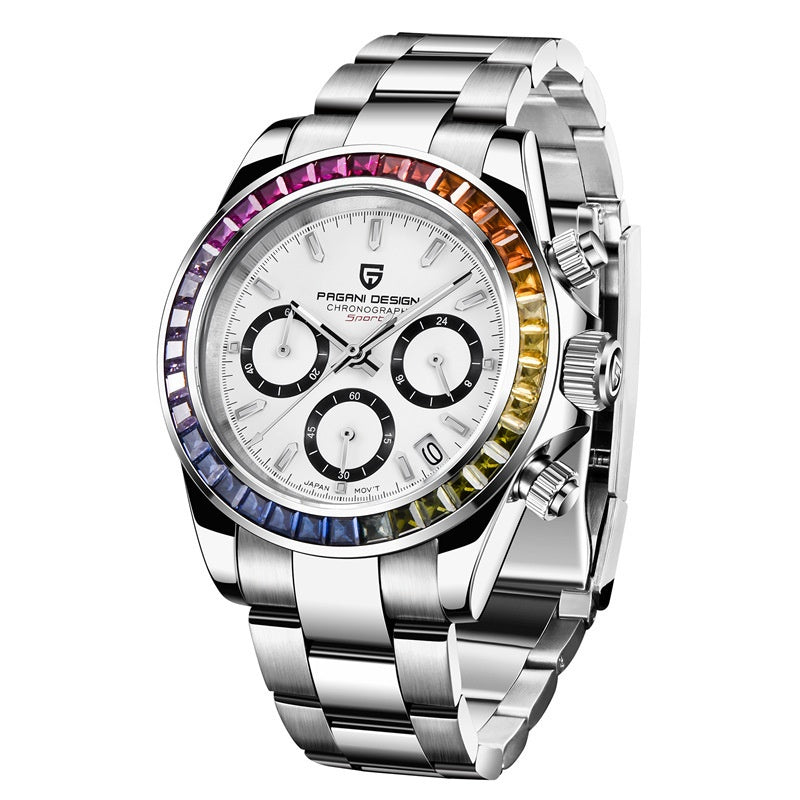 Orologio uomo acciaio cristalli