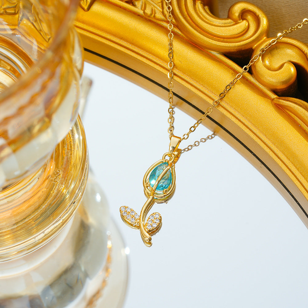 Collana tulipano zircone
