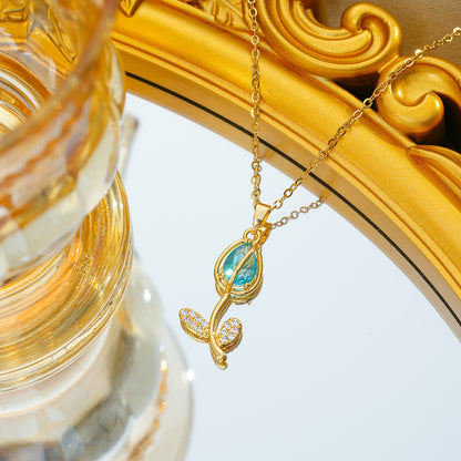 Collana tulipano zircone