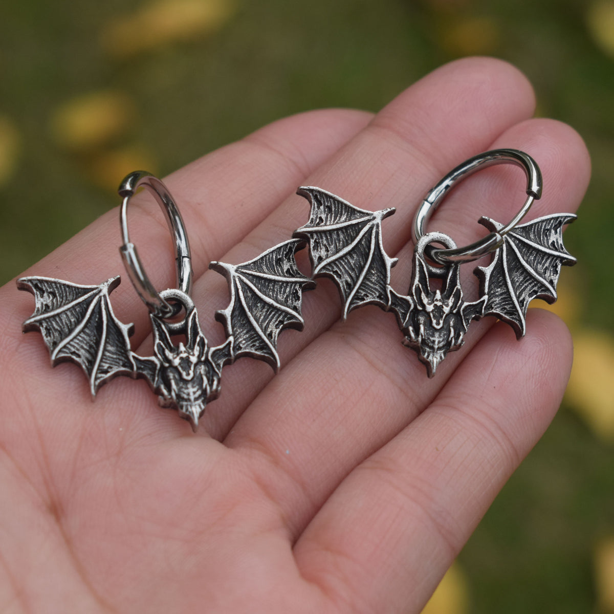 Orecchini pipistrello gotico Halloween